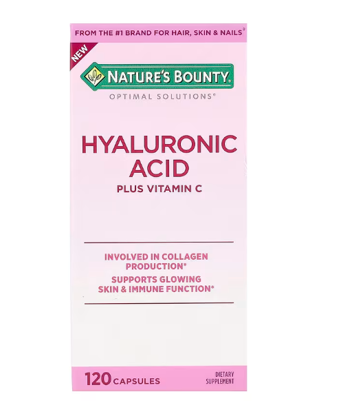 Ácido Hialurônico com Vitamina C, 120 Cápsulas, Nature's Bounty