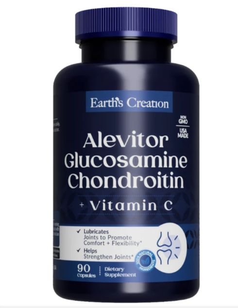 Alevitor Glucosamina e Condroitina	 Plus Vitamina C, 90 Cápsulas, Earth's Creation