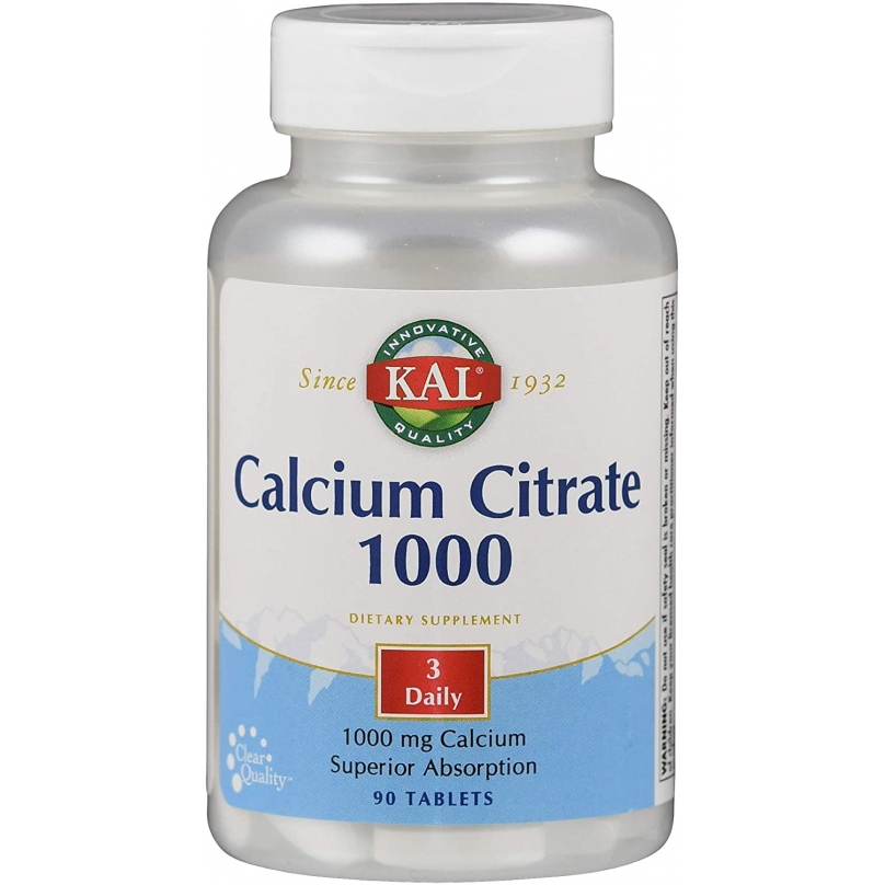 Calcium Citrate (Cálcio), 1000mg, 90 comprimidos, Kal