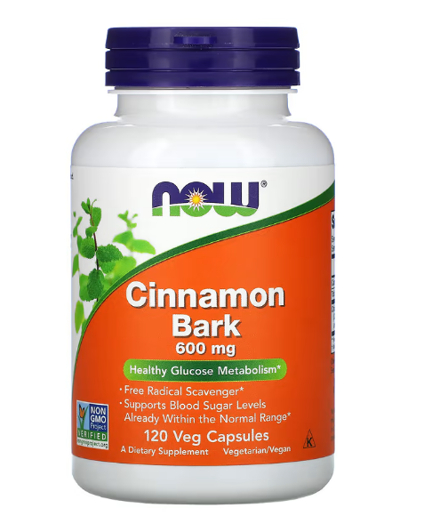 Cinnamon Bark (Casca de Canela), 600mg, 120 Cápsulas, Now