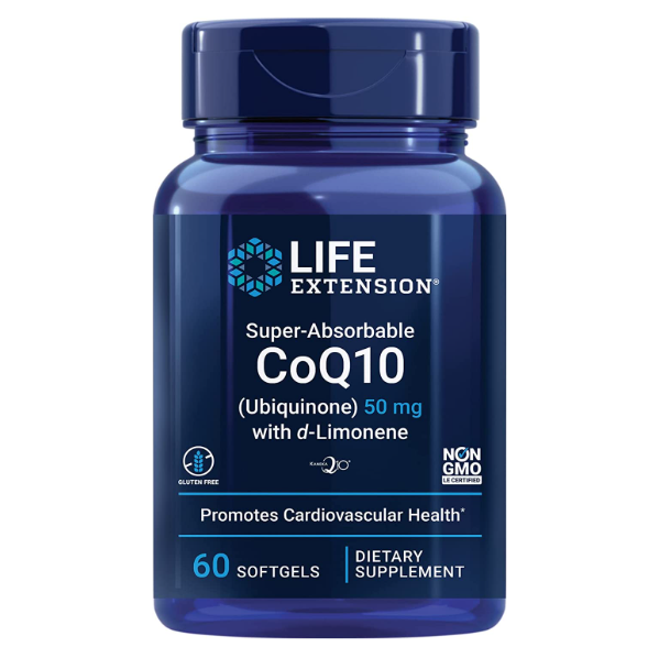 Coenzima CoQ10 + D-limoneno, 50mg, 60 cápsulas, Life Extension