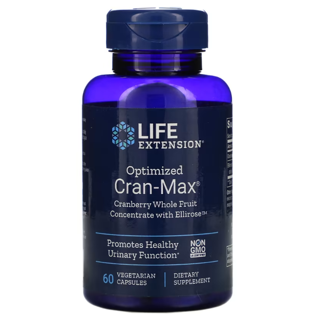 Cran-Max, Cranberry 250mg com Ellirose, 60 Cápsulas, Life Extension