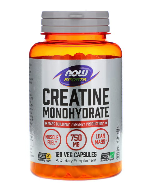 Creatina Mono-hidratada 750mg, 120 Cápsulas, Now