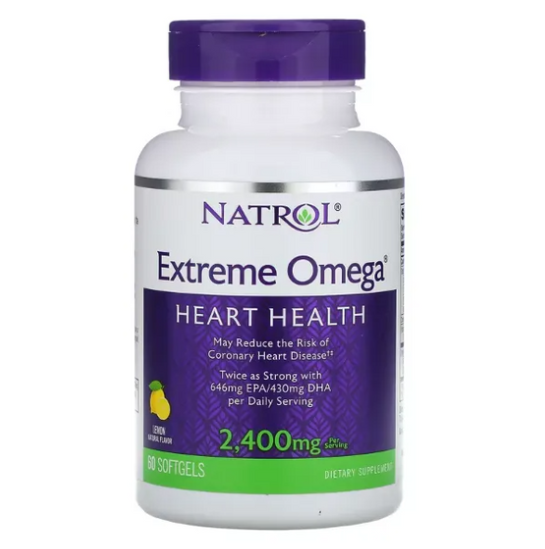 Extreme Omega, Sabor Limão, 1.200 mg, 60 Cápsulas, Natrol
