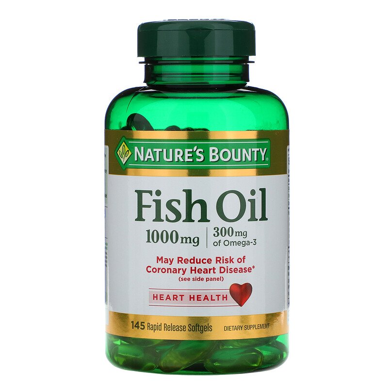 Fish oil (Ômega 3), 1000mg, 145 cápsulas, Natures Bounty
