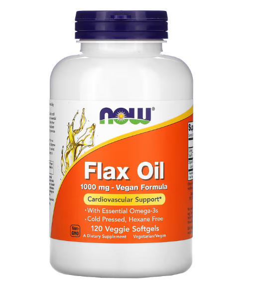Flax Oil, Óleo de Linhaça, 1000mg, 120 Cápsulas, Now