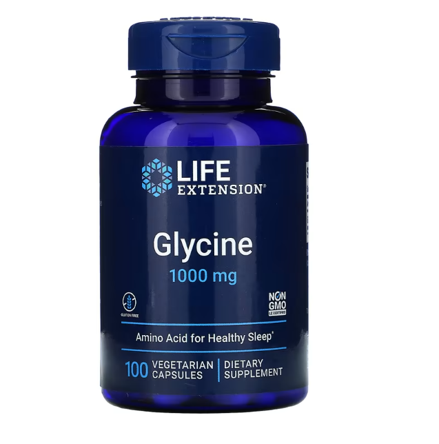Glicina, 1.000 mg, 100 Cápsulas, Life Extension