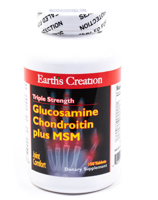 Glucosamina Condroitina com MSM,  150 Tablets, Earth's Creation