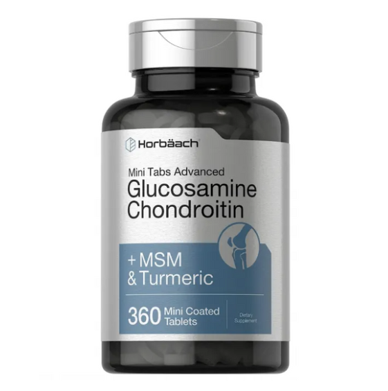 Glucosamina  Condroitina, + MSM e Turmeric, 900mg, 360 Mini Comprimidos, Horbaach