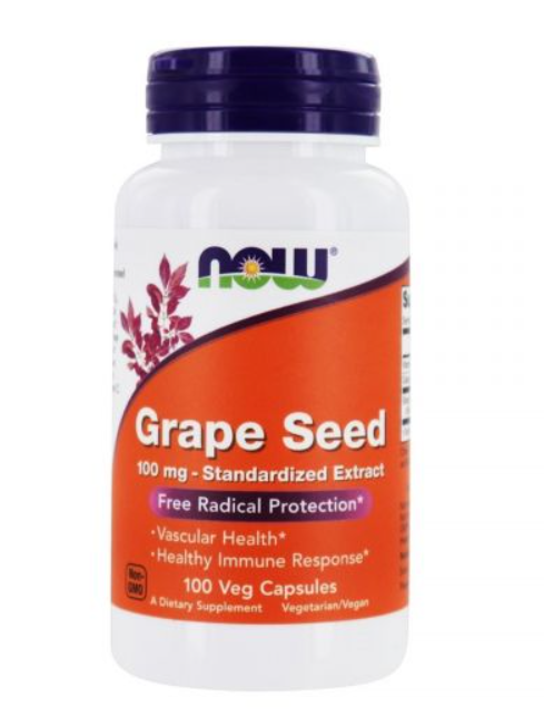 Grape Seed, Semente de Uva, Extrato Padronizado, 100mg, 100 Cápsulas, Now