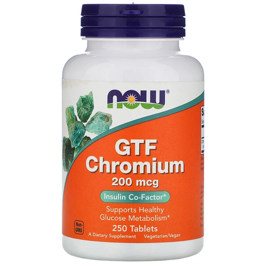GTF Cromo, 200 mcg, 250 Comprimidos, Now