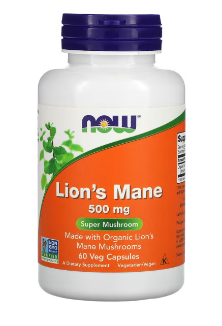 Juba de Leão, 500 mg, 60 Cápsulas, Now