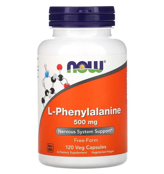 L-Fenilalanina, 500 mg, 120 Cápsulas, Now