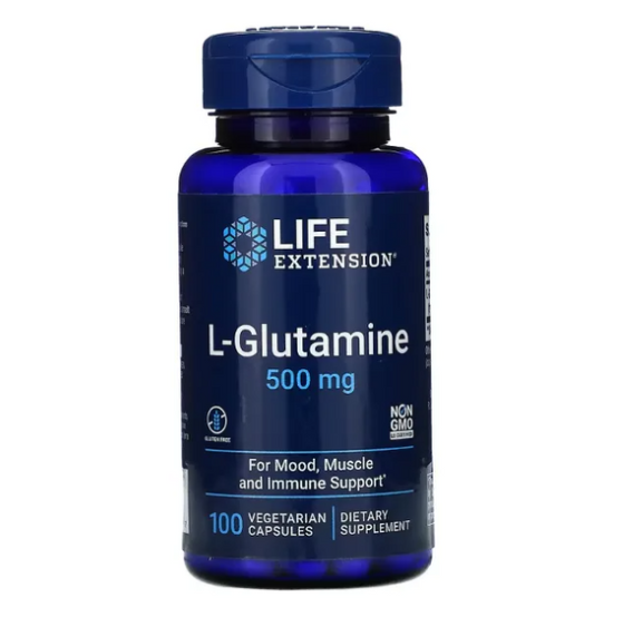 L-Glutamina, 500 mg, 100 Cápsulas, Life Extension