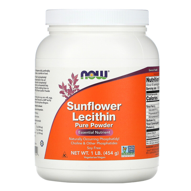 Lecitina de Girassol (Sunflower Lecithin) , Pó Puro, 454 g - Now Foods