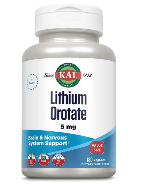 Lithium Orotate (Orotato de Lítio), 5mg, 180 Cápsulas, Kal