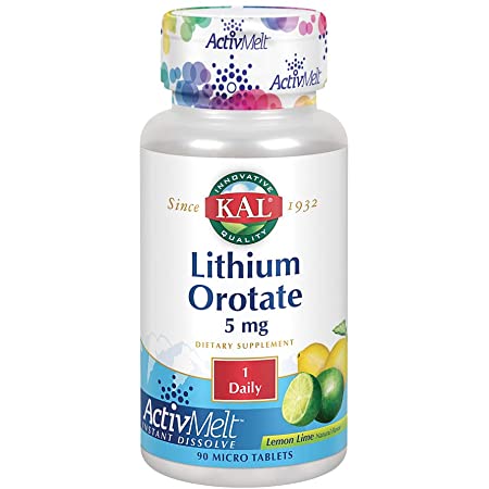 Lithium Orotato, ActivMelt, Sabor Lemon (Limão) 5mg,90 Comprimidos, Kal