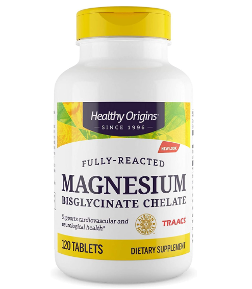 Magnésio Bisglycinate Chelate 200mg, 120 Tablets, Healthy Origins