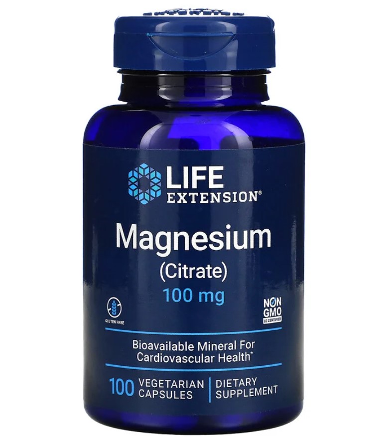 Magnésio (Citrato), 100 mg, 100 Cápsulas, Life Extension