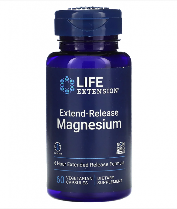 Magnésio  Extend-Release, 250mg, 60 Cápsulas, Life Extension