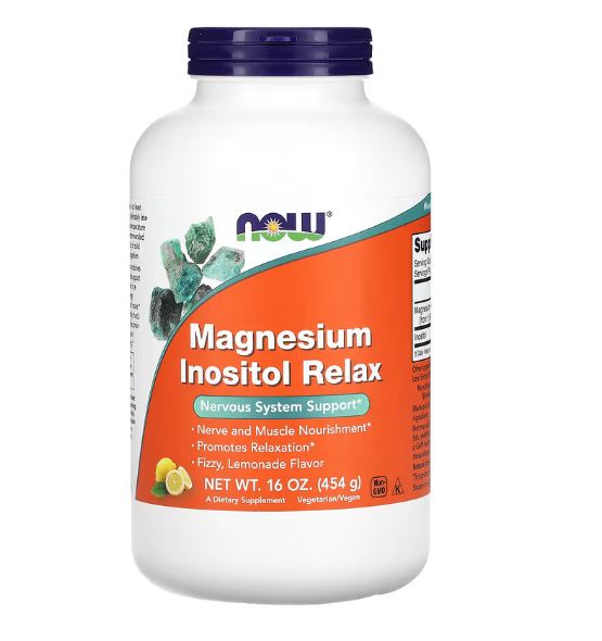 Magnésio Inositol Relax, Sabor Limonada, 454g, Now