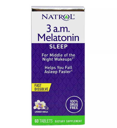 Melatonina 3 a.m. Lavanda e Baunilha, 60 Comprimidos Fast dissolve, Natrol