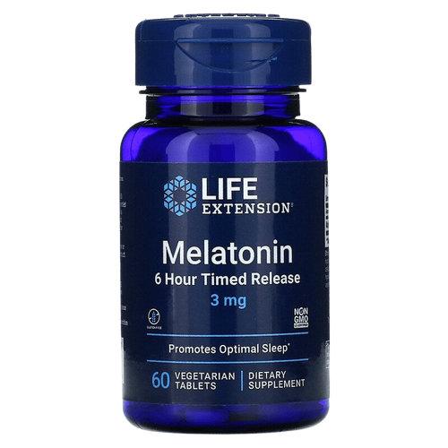 Melatonina, 3mg Timed Realease (Liberação lenta) , 60 cápsulas, Life Extension