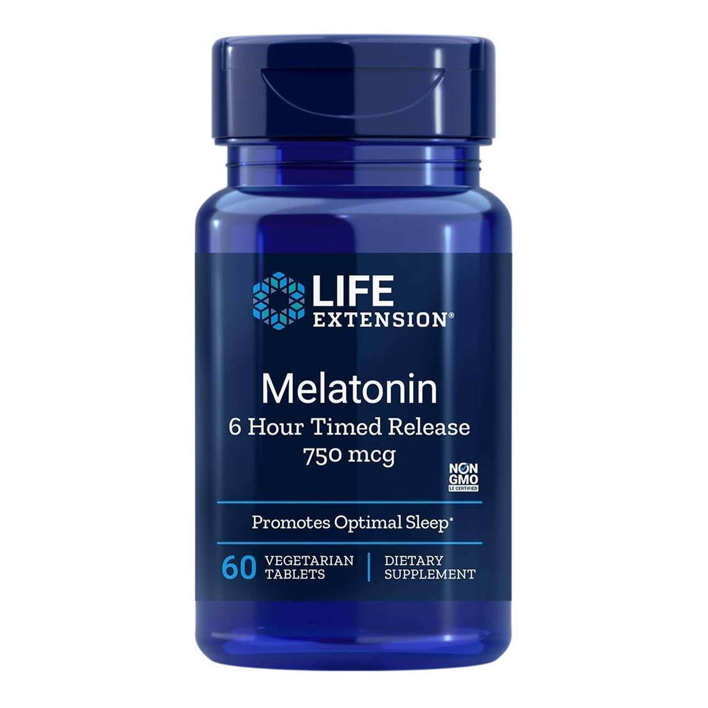 Melatonina, 750mcg, Time release (liberação lenta), 60 comprimidos, Life Extension