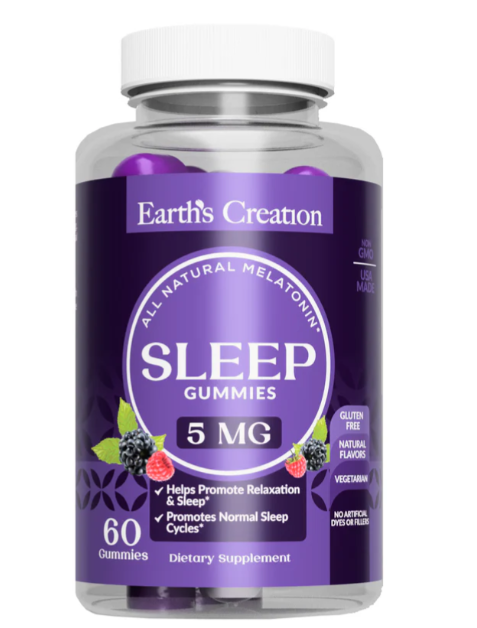 Melatonina Sleep Gummies, 5mg, 60 gomas, Earth´s Creation