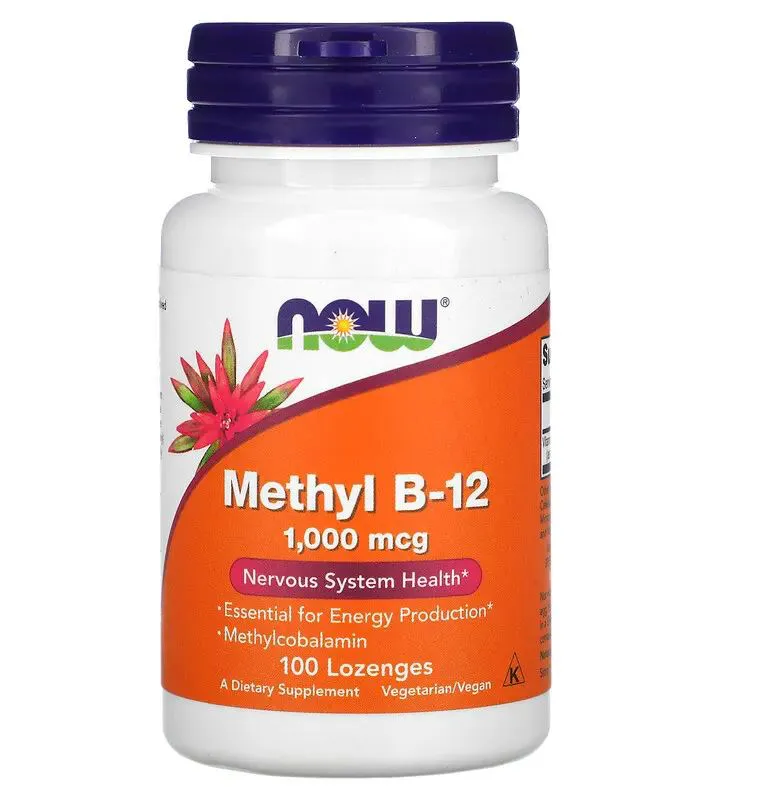 Metil B-12, 1.000 mcg, 100 Pastilhas, Now