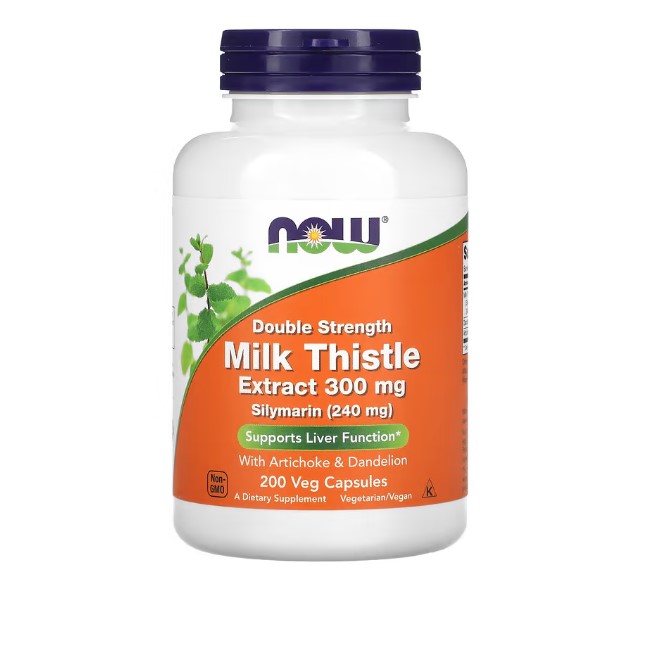 Milk Thistle de Força Dupla, 300 mg, 200 Cápsulas, Now