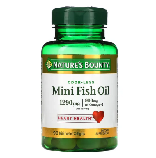 Mini Fish Oil (Óleo de Peixe), 1290mg, 90 Mini Softgels