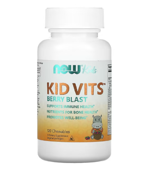 Multivitamínico Infantil, Kid Vits Berry Blast, 120 Comprimidos Mastigáveis, Now