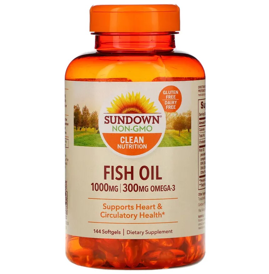 Óleo de Peixe, 1.000mg, 144 Cápsulas, Sundown