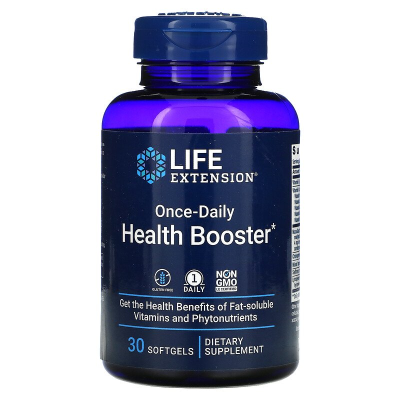 Once-Daily Health Booster (Reforço de Saúde  Diária) 30 Cápsulas, Life Extension
