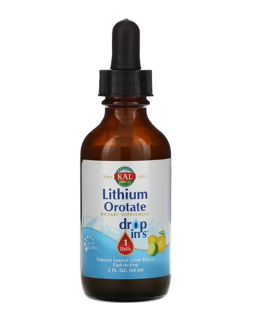 Orotato de Lithium Líquido, Sabor Lima Limão, 60 ml, KAL