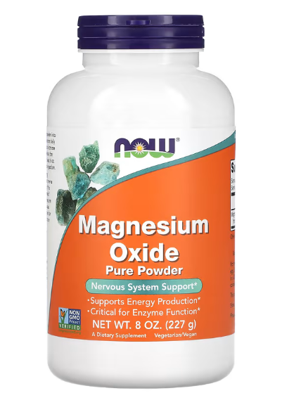 Óxido de Magnésio em Pó Puro, 227g, Now