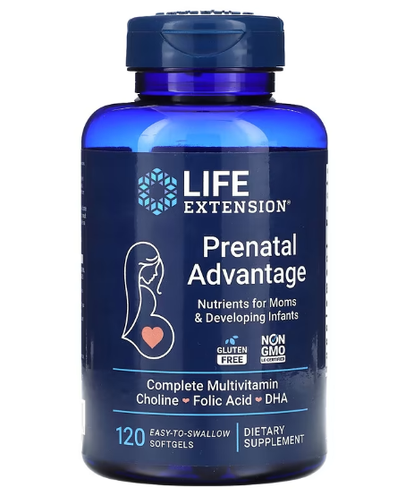 Prenatal Advantage, 120 cápsulas moles fáceis de engolir, Life Extension