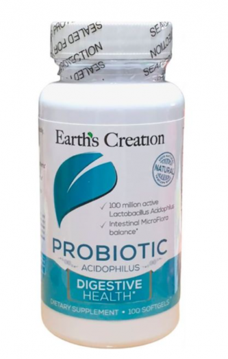 Probiótico Acidophilus Digestive Health, 100 Cápsulas, Earths Creation
