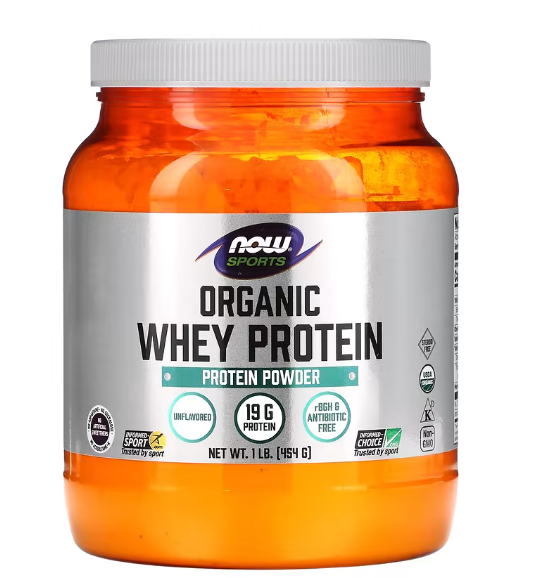 Proteína Whey Orgânica, Naturalmente Sem Sabor, 454g, Now