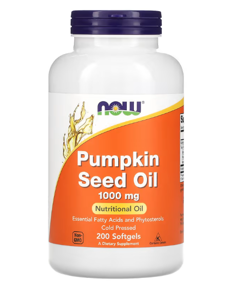 Pumpkin Seed Oil, Óleo da Semente de Abóbora 1000mg, 200 Cápsulas, Now
