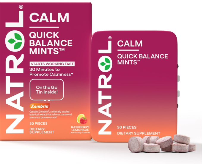 Quick Balance Calm Mints, Calma e Alívio do estresse , 30 Pastilhas, Natrol