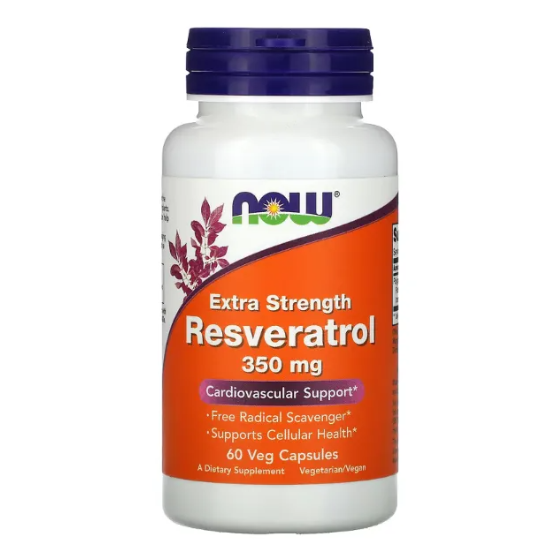 Resveratrol Potência Extra, 350 mg, 60 Cápsulas, Now