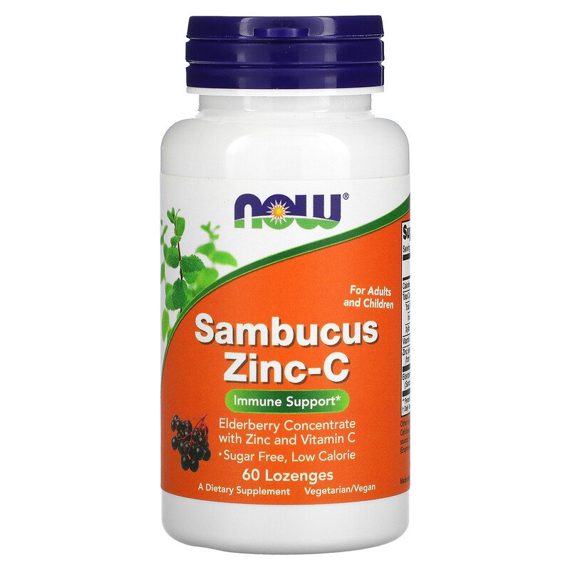 Sambucus Zinc-C, Sabugueiro com Zinco e Vitamina C,  60 Pastilhas