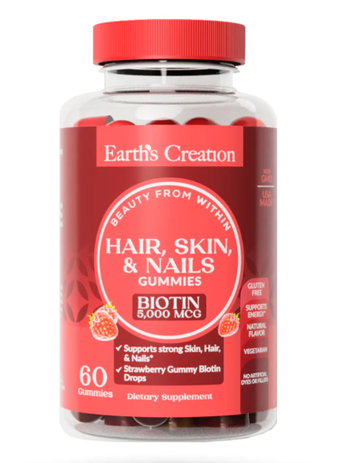 Skin, Hair & Nails, Cabelo, Pele e Unhas, 60 Gummy, Earth's Creation