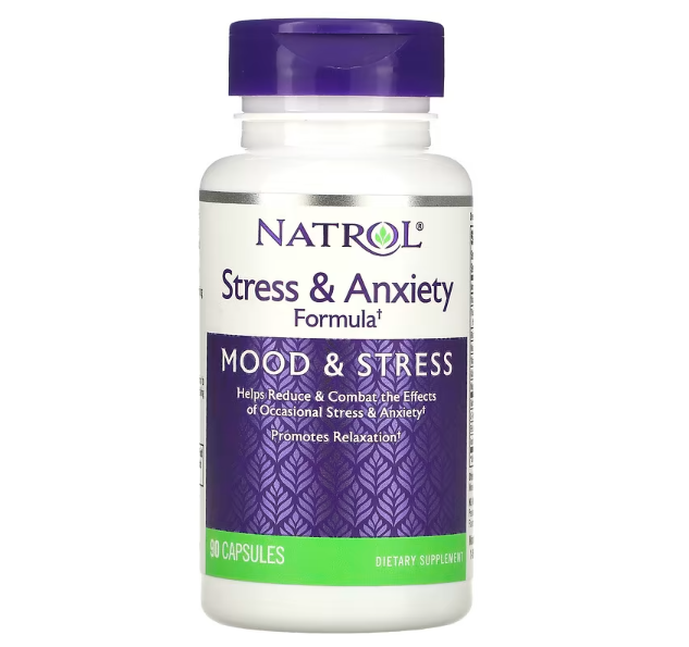 Stress & Anxiety, Fórmula para Estresse e Ansiedade, 90 Cápsulas, Natrol