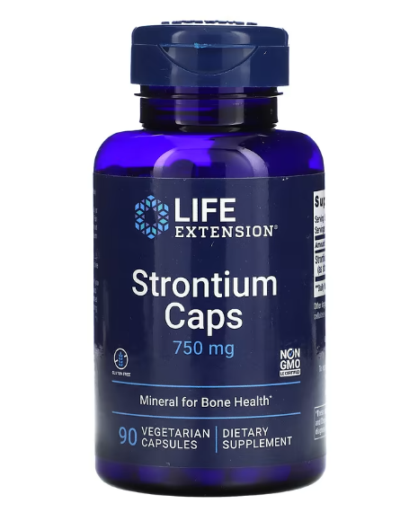 Strontium Caps 750mg, 90 cápsulas, Life Extension
