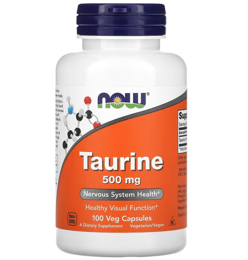 Taurina, 500 mg, 100 Cápsulas, Now
