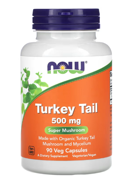 Turkey Tail Mushroom, 500mg, 90 Cápsulas, Now