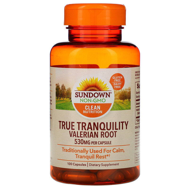 Valerian Root ( True Tranquility) 530 mg, 100 Cápsulas, Sundown